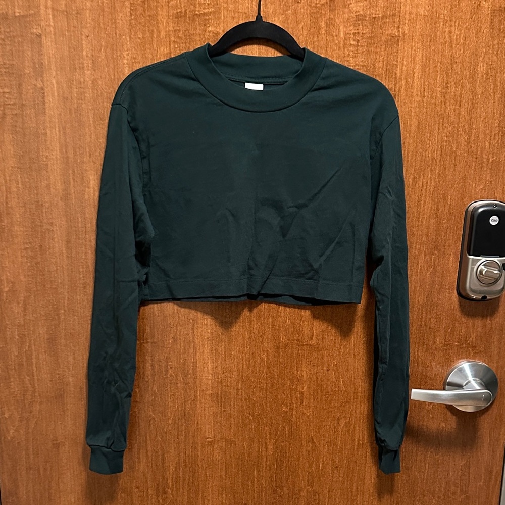 TNA Forest Green Long Sleeve Crop Top